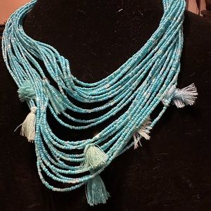 Necklace, small turquoise beads, 22 inches long, adjustable length